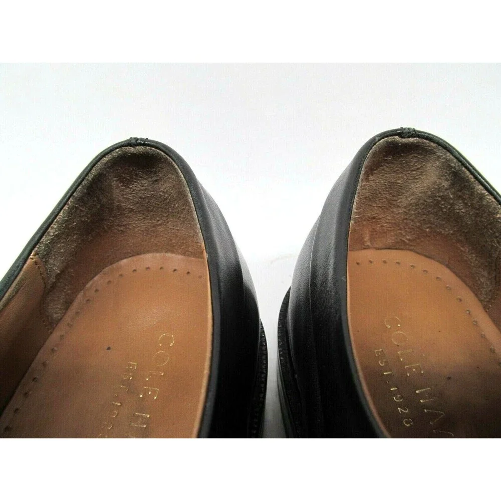Cole Haan Grand Os Warren Black Leather Apron Toe Derbys Mens  Size US 8 M